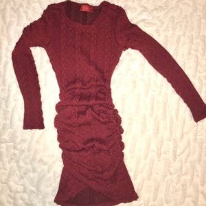 Wine 🍷  Body-con knit 🧶 dress